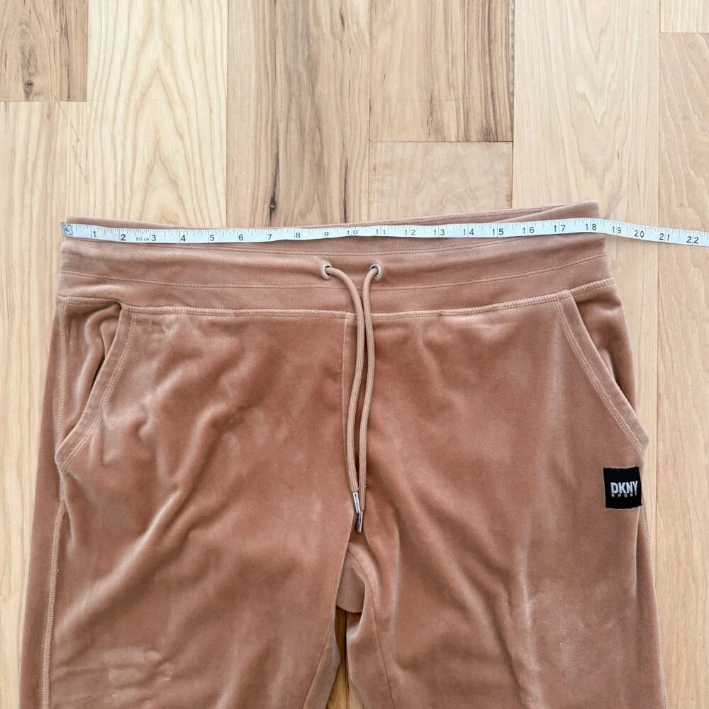 DKNY Sport Velour Jogger | Caramel | Drawstring Waist | Size L - Picture 7 of 9